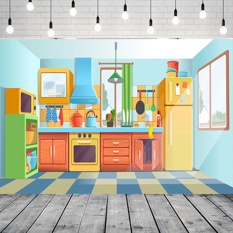 Kitchen Baking Background - Latar Belakang Fotografi untuk Anak-anak Dapur
