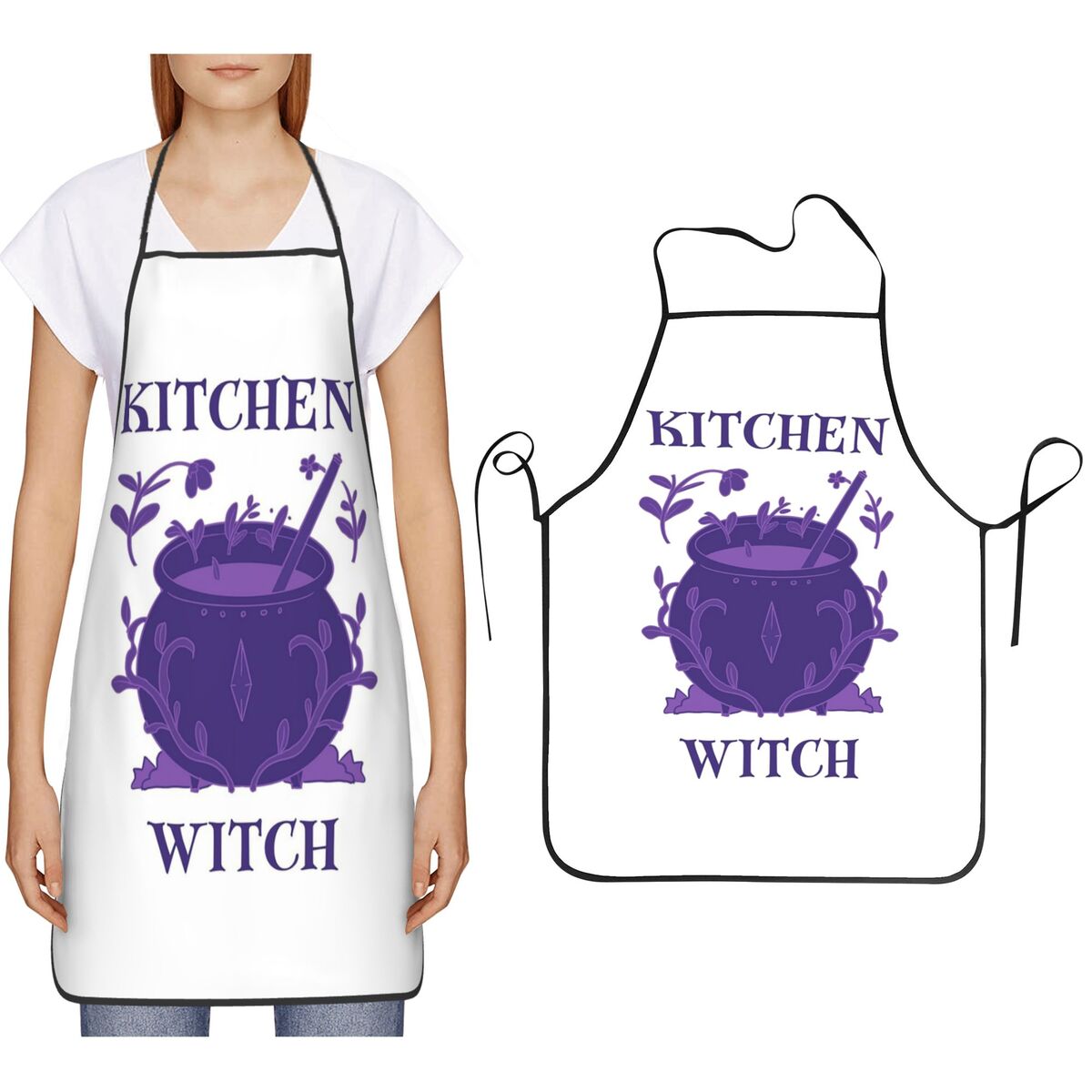 Kitchen Witch Baking - Celemek Dapur Warna Ungu Kitchen Witch,