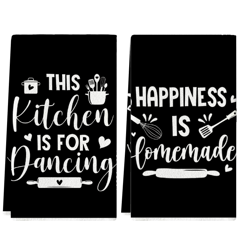 Kitchen Baking Background - 2 Buah, Handuk Dapur dengan Teks