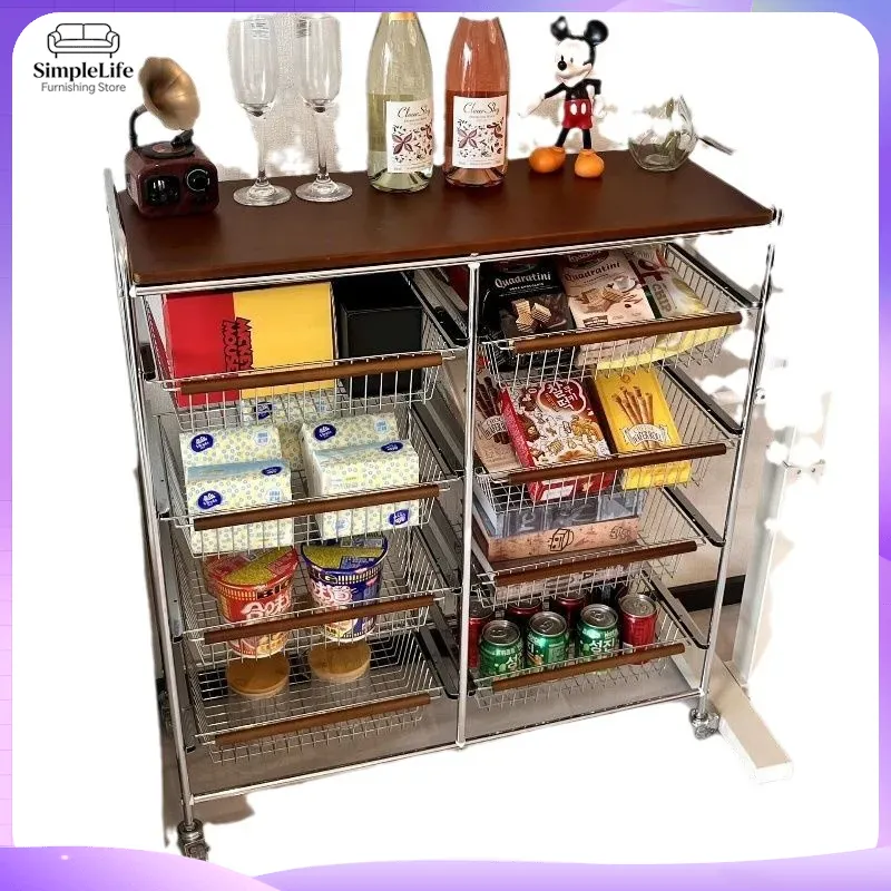 Troli Dapur Retro Beroda, Kera - Kitchen Baking Cart ulasan dan harga