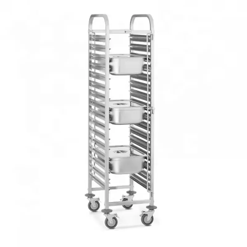 Troli Pan GN 4 Roda Bahan Stai - Kitchen Baking Cart ulasan dan harga