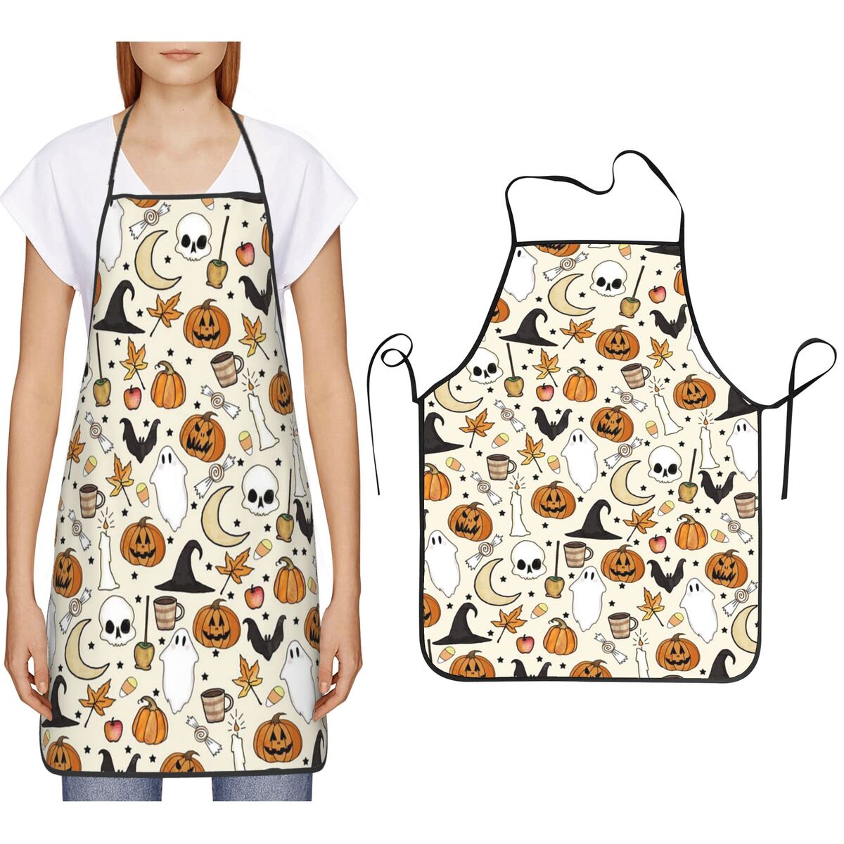 Celemek Halloween Motif Labu,  - Kitchen Witch Baking ulasan dan harga