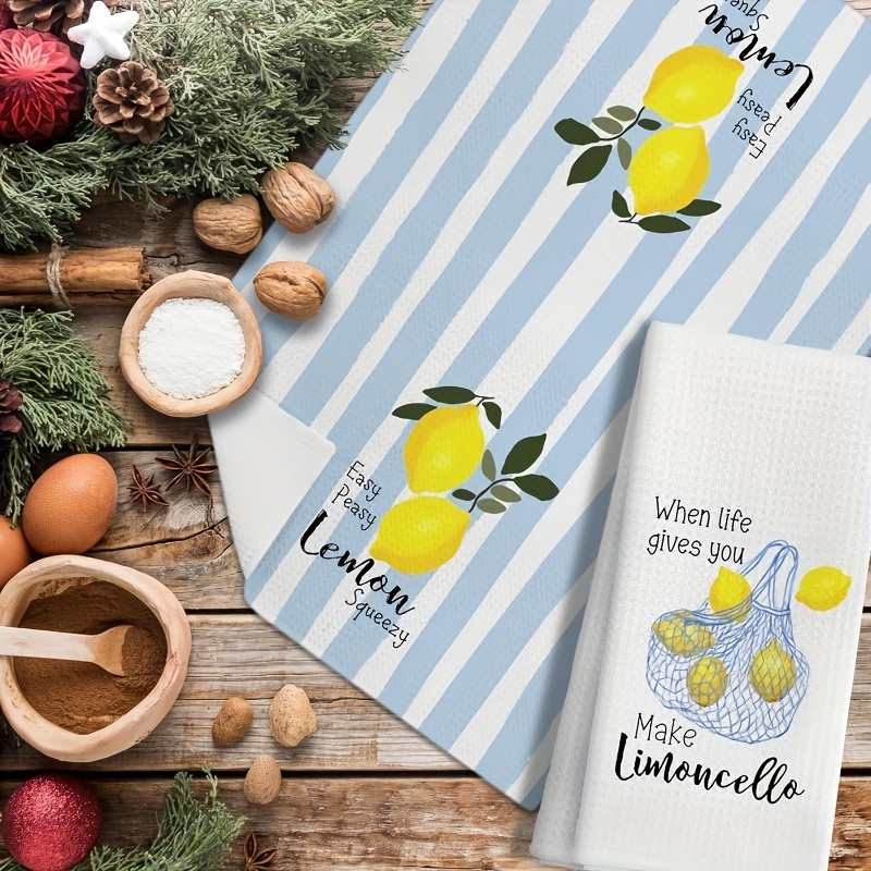 2 Buah, Handuk Dapur Lemon Mes - Baking Kitchen Set ulasan dan harga