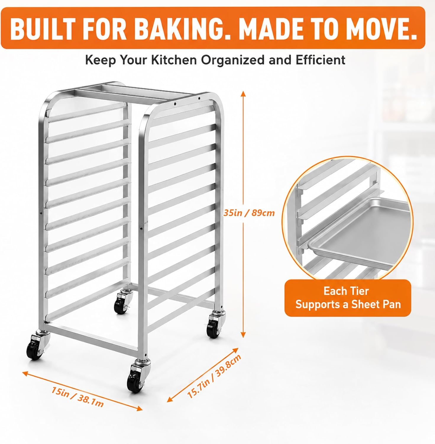 Rak Loyang Baja Tahan Karat 10 - Kitchen Baking Cart ulasan dan harga