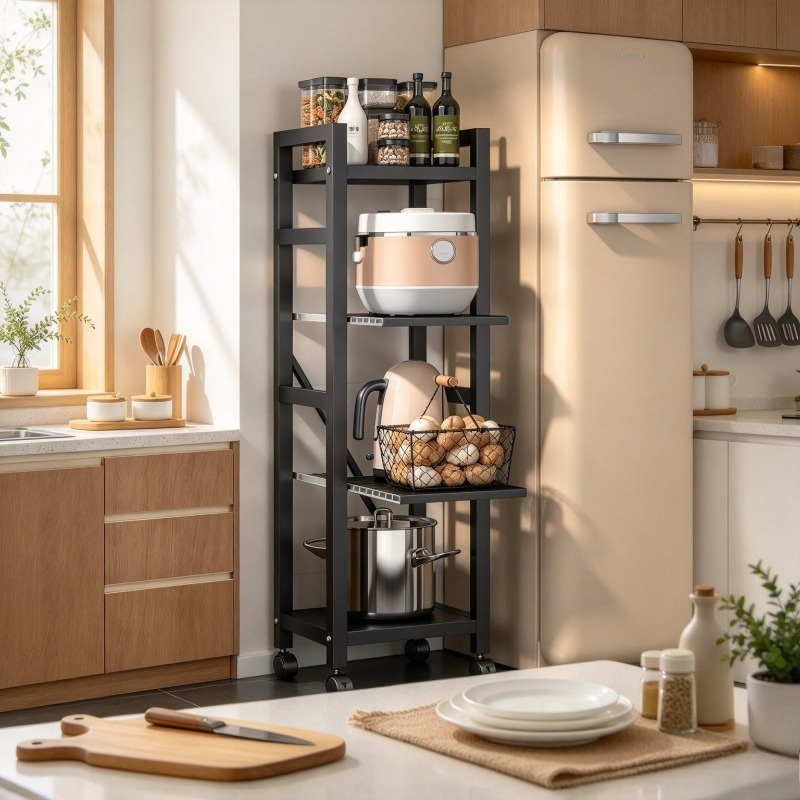 Rak Dapur yang Dapat Ditarik,  - Kitchen Baking Cart ulasan dan harga